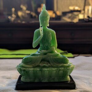 O1 BUDDHA Statue Made of Green Aventurine (Maybe Jade-Unsure)